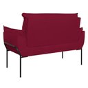 Ver imagem 4 de Kit 02 Poltronas + Namoradeira Pé Metal Preto Recepção Sala Marsala