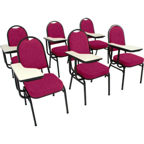 Kit com 6 Cadeiras para Auditórios Linha Hotel Rosa