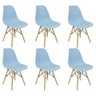Kit 6 Cadeiras Charles Eames Eiffel Wood Design Azul Claro - 1