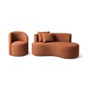 Ver imagem 2 de Conjunto 01 Poltrona + Sofá Curvo Orgânico Nature Gaia Boucle Terracota - Montanaris Decor