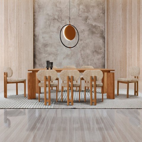 Conjunto para Sala de Jantar com 8 Cadeiras Tokyo Marrom/Milano/Imbuia