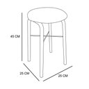 Ver mais imagens de Mesa de Cozinha Porto Natural 90 cm com 02 Banquetas Manu Corino Preto - D’Rossi