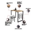 Ver imagem 6 de Mesa de Cozinha Porto Natural 90 cm com 02 Banquetas Manu Corino Preto - D’Rossi