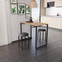 Ver imagem 2 de Mesa de Cozinha Porto Natural 90 cm com 02 Banquetas Manu Corino Preto - D’Rossi