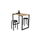 Ver imagem 1 de Mesa de Cozinha Porto Natural 90 cm com 02 Banquetas Manu Corino Preto - D’Rossi