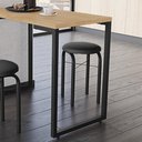Ver imagem 3 de Mesa de Cozinha Porto Natural 90 cm com 02 Banquetas Manu Corino Preto - D’Rossi