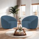Ver imagem 2 de Kit 02 Poltronas Orgânica Luxo Recepção Amore Linho