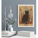 Ver imagem 1 de Quadro Carta Tarot Gato Signo Áries 24x18cm:madeira Branca