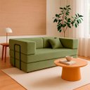 Ver imagem 1 de Sofá Cama na Caixa 3 Lugares Orgânico Moderno Premium Boucle