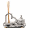 Ver imagem 1 de Kit Difusor Aromatizador de Ambiente Marmorizado Love com Porta-Joias – Mescla