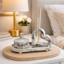 Ver imagem 3 de Kit Difusor Aromatizador de Ambiente Marmorizado Love com Porta-Joias – Mescla