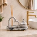 Ver imagem 5 de Kit Difusor Aromatizador de Ambiente Marmorizado Love com Porta-Joias – Mescla