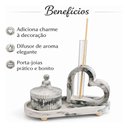 Ver imagem 6 de Kit Difusor Aromatizador de Ambiente Marmorizado Love com Porta-Joias – Mescla