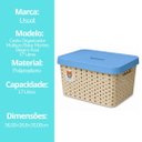 Ver imagem 6 de Caixa Organizadora Cesto Multiuso Infantil com Tampa 17 Litros Baby Bege e Azul - Usual