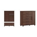 Ver imagem 2 de Conjunto Guarda Roupa 4 Portas + Cômoda 5 Gavetas 100% Madeira Maciça - Linha Ouro Finestra Móveis Marrom/Café