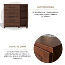 Ver imagem 7 de Conjunto Guarda Roupa 4 Portas + Cômoda 5 Gavetas 100% Madeira Maciça - Linha Ouro Finestra Móveis Marrom/Café