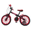 Ver imagem 4 de Bicicleta Aro 16 Infantil com Rodinhas e Buzina 3 a 7 Anos Vermelho Ravok