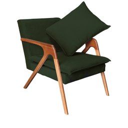 Kit 2 Poltronas decorativa Monalisa Luxo Dora Bela 0130 Verde Musgo - 2