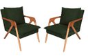Ver imagem 1 de Kit 2 Poltronas decorativa Monalisa Luxo Dora Bela 0130 Verde Musgo