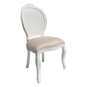 Cadeira Medalhão Madeira Entalhada com Tela Telinha Palhinha Poltrona Natural Provençal Indiana Deco