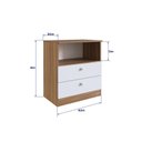Ver imagem 3 de Cômoda Infantil 02 Gavetas com Nicho 60,8cm Linha Aconchego La005 Completa Móveis - Nogal/branco