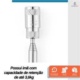 Pegador Magnético Telescópico com Led Starfer Ferramenta de Precisão para Resgate de Peças em Locais - 4