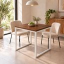 Ver imagem 3 de Mesa de Jantar Reforçada Industrial 60x50cm Tampo Marrom Pés Branco