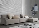 Ver imagem 2 de Sofá de Canto com Chaise - 2,93m x 1,61m, Linho Sintético Cinza
