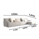 Ver imagem 3 de Sofá de Canto com Chaise - 2,93m x 1,61m, Linho Sintético Cinza