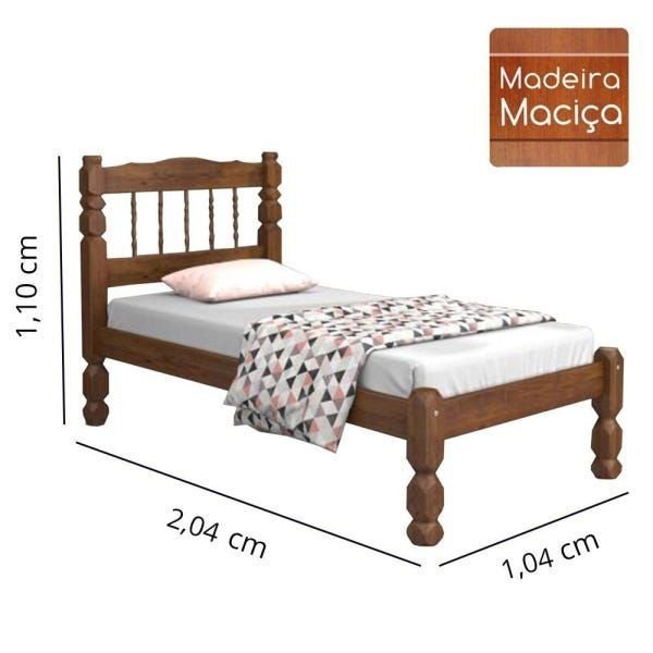 CAMA SOLTEIRO MADEIRA MACIÇA mod02 - PALMO SAIMYS CAST - 2