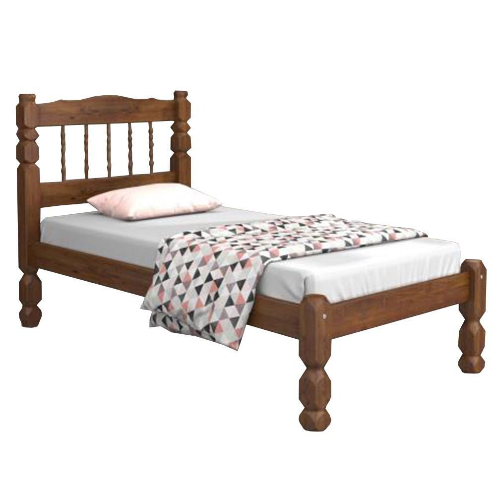 CAMA SOLTEIRO MADEIRA MACIÇA mod02 - PALMO SAIMYS CAST