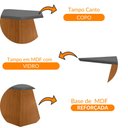 Ver imagem 4 de Mesa Sala de Jantar Aida 180cm Em Mdf e Vidro Com Canto Copo