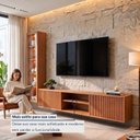 Ver imagem 7 de Conjunto Cristaleira Porta de Vidro com LED e Rack Ripado Suspenso 100% MDF Zeus