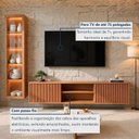 Ver imagem 6 de Conjunto Cristaleira Porta de Vidro com LED e Rack Ripado Suspenso 100% MDF Zeus