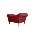 Ver imagem 2 de Recamier Decorativo Divã Dubai Couro Vermelho Pés Madeira Mz Decor