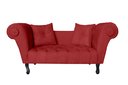 Ver imagem 1 de Recamier Decorativo Divã Dubai Couro Vermelho Pés Madeira Mz Decor