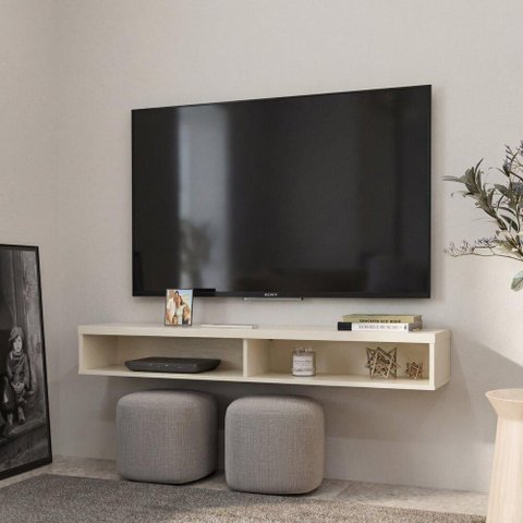 Rack Suspenso Nicho Slim 110 cm TV até 43 Polegadas para Sala Quarto Bancada Funcional