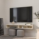 Ver imagem 1 de Rack Suspenso Nicho Slim 110 cm TV até 43 Polegadas para Sala Quarto Bancada Funcional