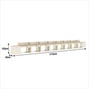 Ver imagem 2 de Conjunto de Escritório Noruega 7 Livreiro 2 Buffet e 8 Mesas 90cm - Via Nossa - Off White e Cedro