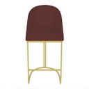 Ver imagem 4 de Kit 02 Banquetas Altas Bela Suede Base Metálica Industrial Dourado - Pallazio Cor:Marsala