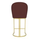 Ver imagem 6 de Kit 02 Banquetas Altas Bela Suede Base Metálica Industrial Dourado - Pallazio Cor:Marsala