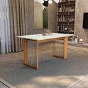 Ver imagem 3 de Conjunto Sala de Jantar Elisa em Madeira Maciça 6 Cadeiras Linho Fendi