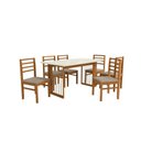 Ver imagem 4 de Conjunto Sala de Jantar Elisa em Madeira Maciça 6 Cadeiras Linho Fendi