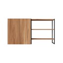 Ver imagem 4 de Armário Aéreo 60cm 2 Portas e Nicho 3 Prateleiras F5 Office Cor:Nogal com Preto