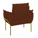 Ver mais imagens de Kit 2 Poltronas + Namoradeira Pé Metal Dourado Recepção Sala Terracota