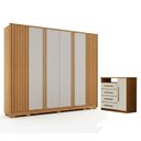 Ver imagem 1 de Guarda Roupa Casal Evo 6 Portas Cômoda Diamante MDF Cinamomo e Off-White Leifer