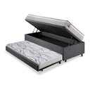 Ver imagem 4 de Bicama Box Baú Solteiro Linho Cinza 88x188 com Colchão Hanover Molas Ensacadas Inducol