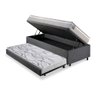 Bicama Box Baú Solteiro Linho Cinza 88x188 com Colchão Hanover Molas Ensacadas Inducol - 4