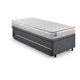 Bicama Box Baú Solteiro Linho Cinza 88x188 com Colchão Hanover Molas Ensacadas Inducol - 10