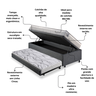 Bicama Box Baú Solteiro Linho Cinza 88x188 com Colchão Hanover Molas Ensacadas Inducol - 5